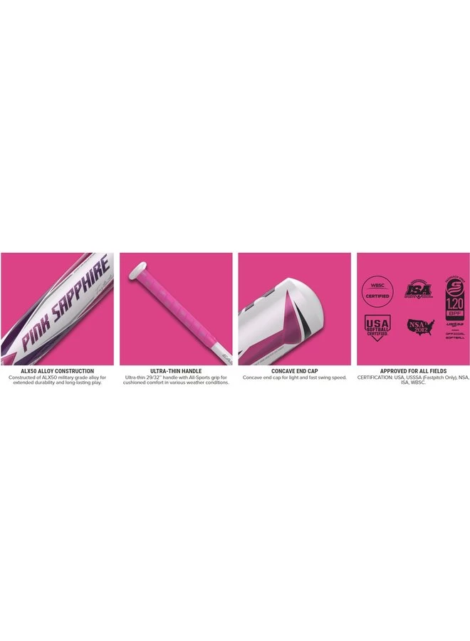 2022 EASTON PINK SAPPHIRE FASTPITCH TEE BALL BAT 8 2022 EASTON PINK SAPPHIRE FASTPITCH TEE BALL BAT - Image 6