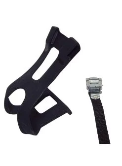 EVO, Double Toe-clips, Nylon Straps, Black, Large