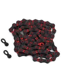 KMC X11SL Super Light Chain - 11-Speed, 116 Links, Black/Red -Sports Equipment Shop kmc kmc x11sl super light chain 11 speed 116 links 1