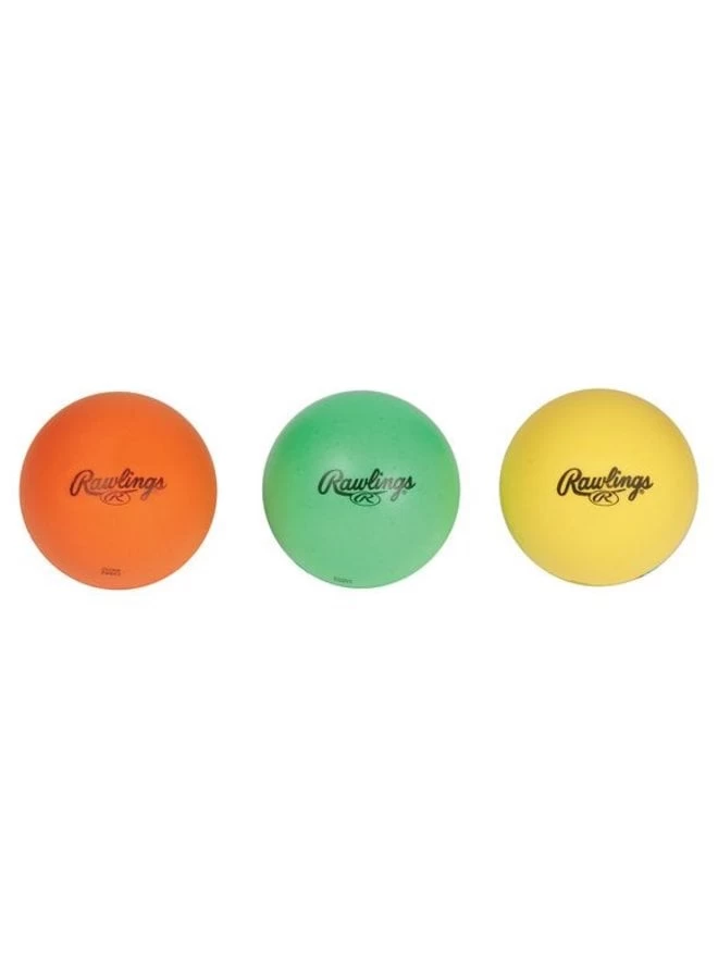 RAWLINGS HITTRAIN FOAM TRAINER BALLS 3 PACK 3 RAWLINGS HITTRAIN FOAM TRAINER BALLS 3 PACK