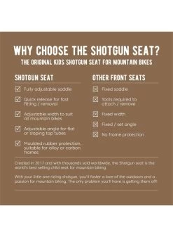 Shotgun, MTB Seat For Child, On Frame -Sports Equipment Shop shotgun shotgun mtb seat for child on frame 2