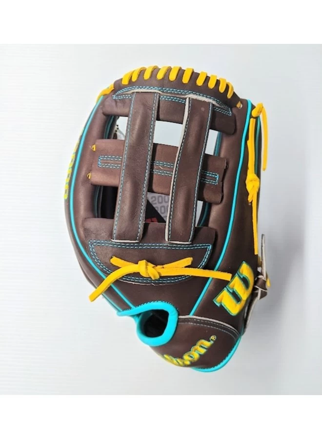 Wilson A2000 12″ DW5 Pattern GOTM Feb 2022 Dark Brown / Teal /Yel RHT 4 Wilson A2000 12″ DW5 Pattern GOTM Feb 2022 Dark Brown / Teal /Yel RHT - Image 2