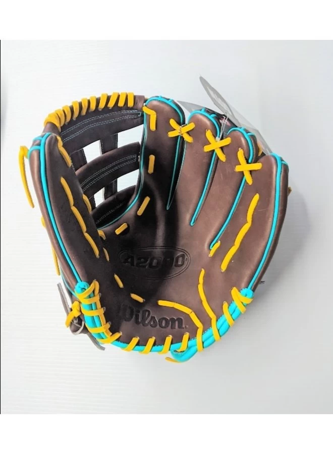 Wilson A2000 12″ DW5 Pattern GOTM Feb 2022 Dark Brown / Teal /Yel RHT 5 Wilson A2000 12″ DW5 Pattern GOTM Feb 2022 Dark Brown / Teal /Yel RHT - Image 3
